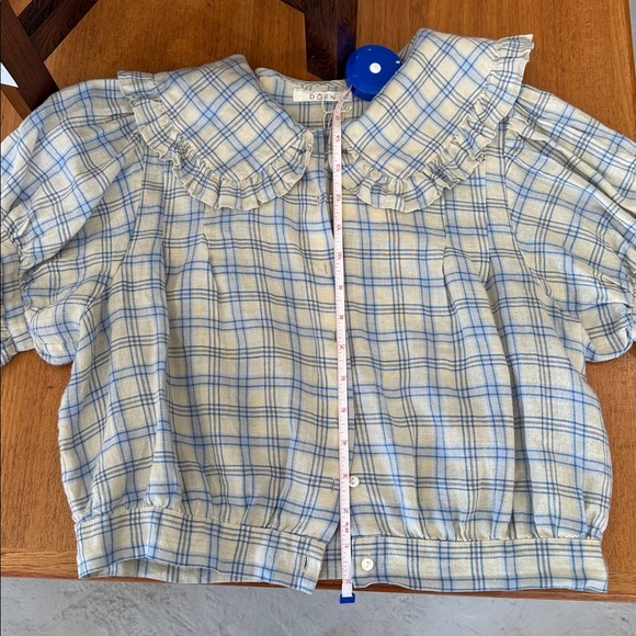 Doen Sparrow Top in Blue Meadowlark Plaid size Small - Picture 13 of 17